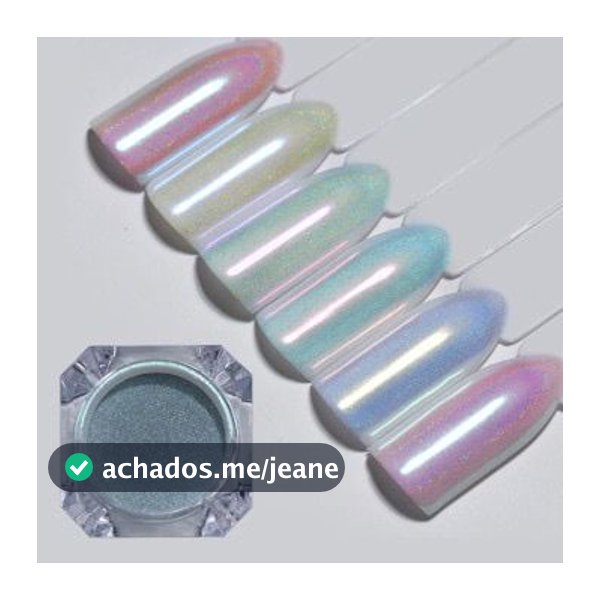 Kit 6x Pó Sereia Asa Borboleta Unhas Gel Encapsulada Glitter