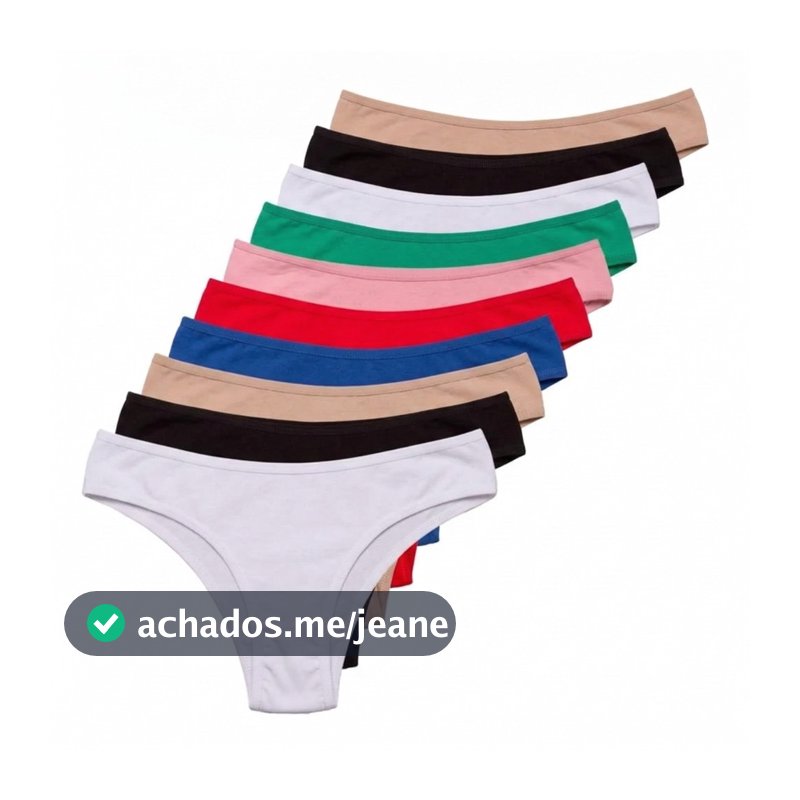 Kit 10/5 Calcinha 100% Algodão Feminina Conforto Lisa Antialérgica Lingerie Mulher Dia a Dia Cores Lisas Cintura Alta