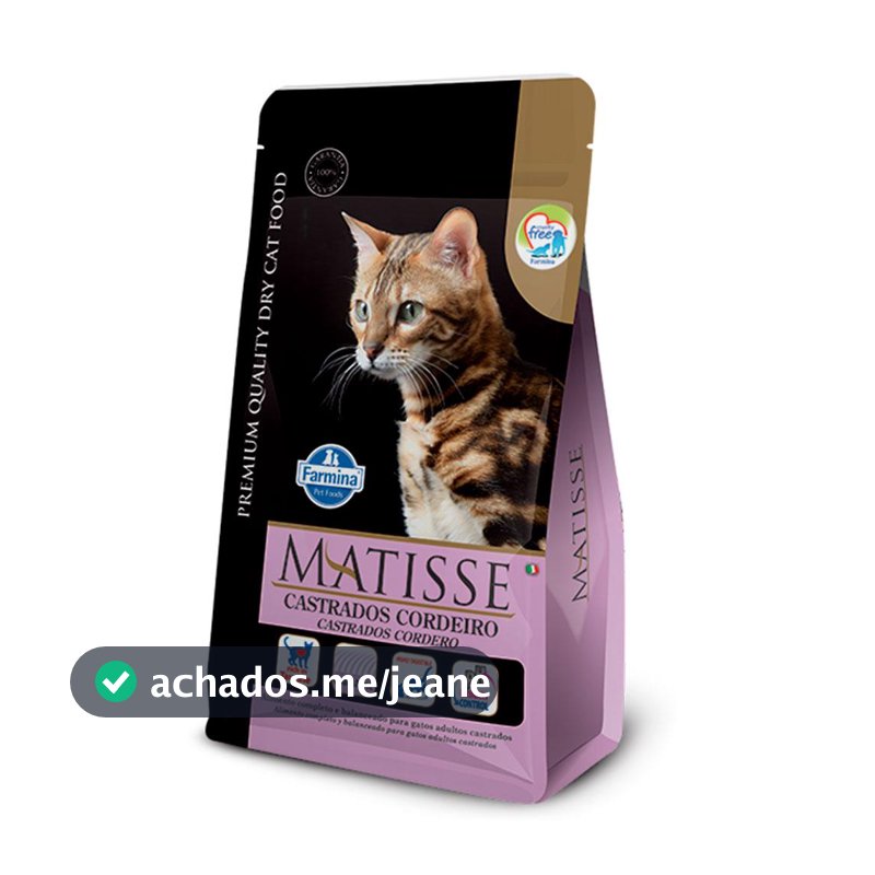 Racao Farmina Matisse Gatos Adultos Castrados  Cordeiro - 7,5kg