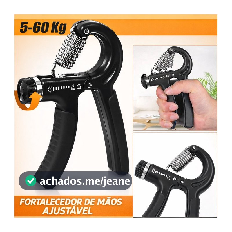 Hand Grip Flexor De Punho Exercício Para Mãos Ajustável Mola Treinar Antebraço 60kg