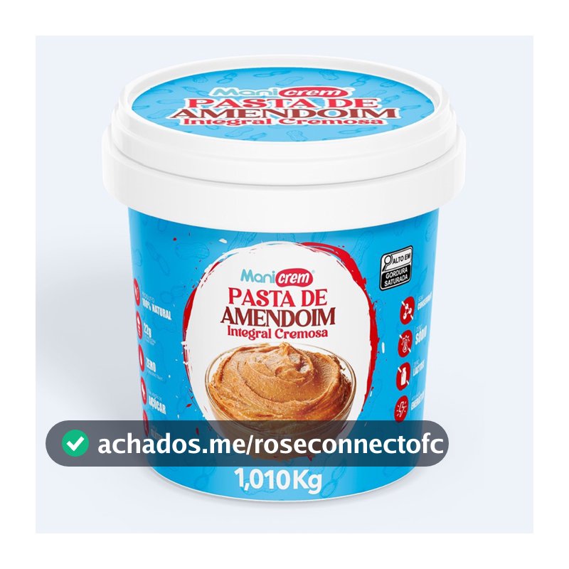 Manicrem Pasta De Amendoim Integral 100% Amendoim - 1kg