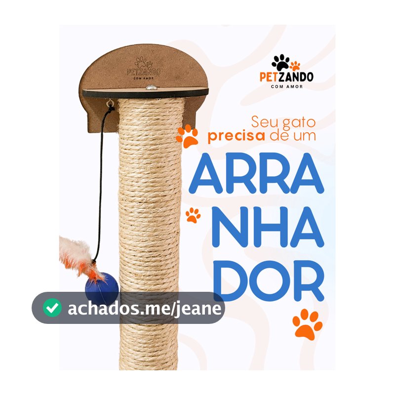 Arranhador Parede Gato Sisal Poste Brinquedo Pet PetZando