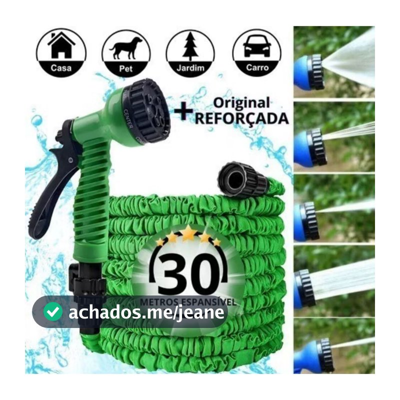 ￼Mangueira Mágica Expansível Elástica Flexível 15m 30m Metros Jardim Retrátil Multiuso Plantas