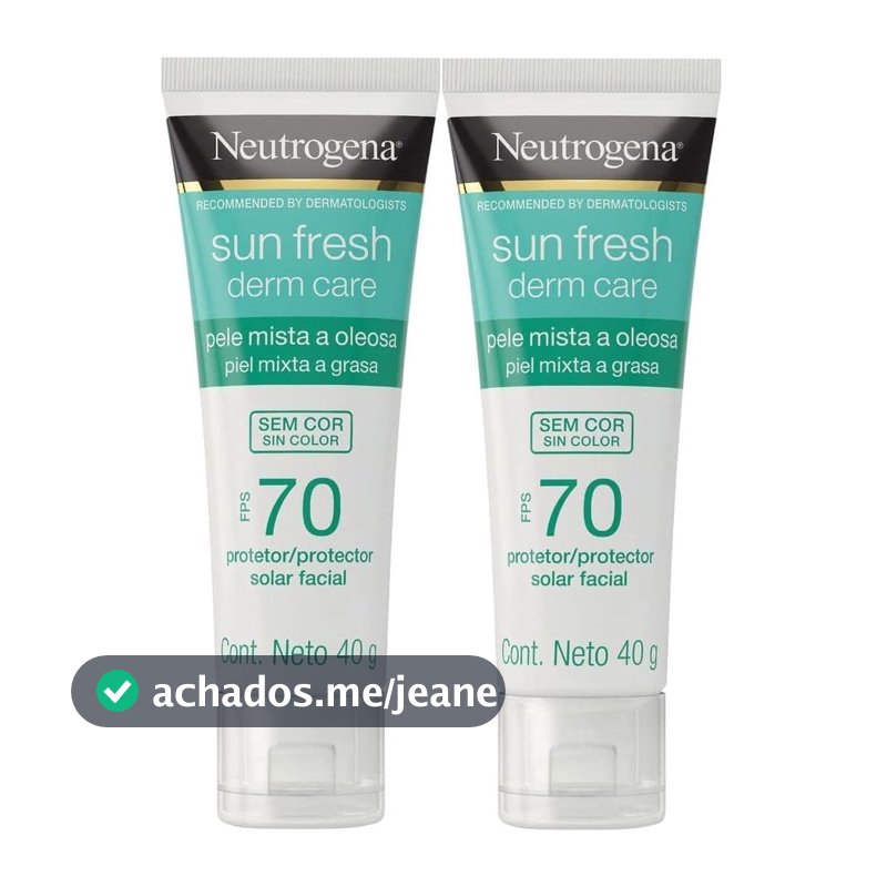 Kit 2 Unidades Protetor Solar Facial Neutrogena Derm Care FPS70 40g