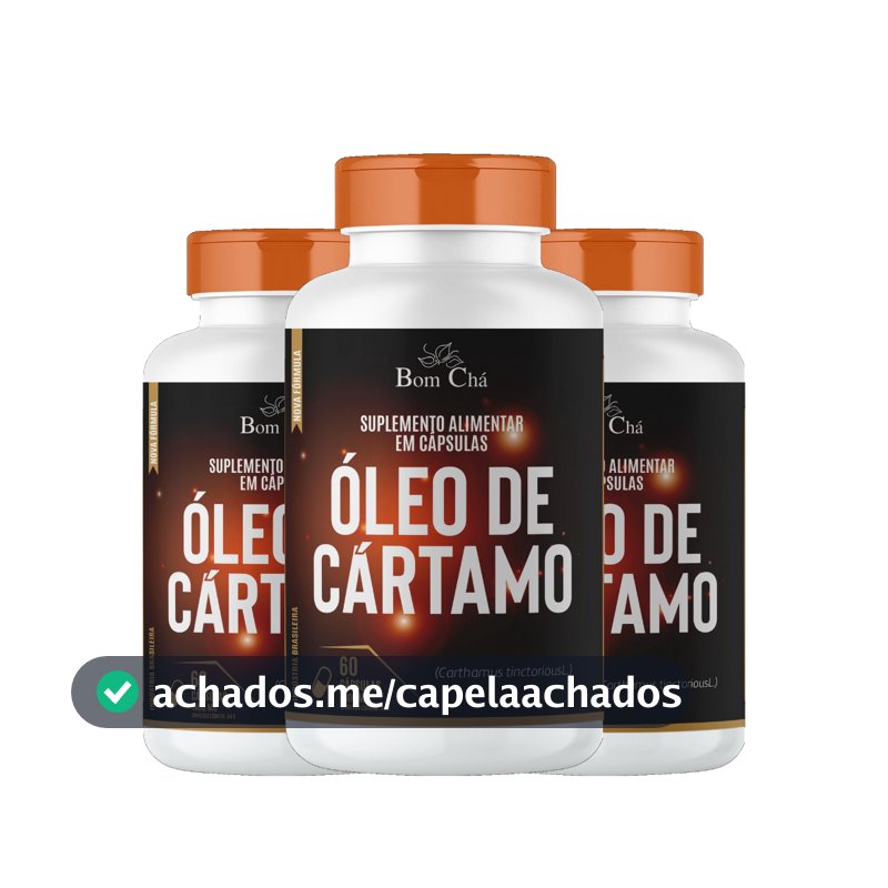 Óleo de Cártamo 1400mg - Kit 3 Potes de 60 Cápsulas em Softgel