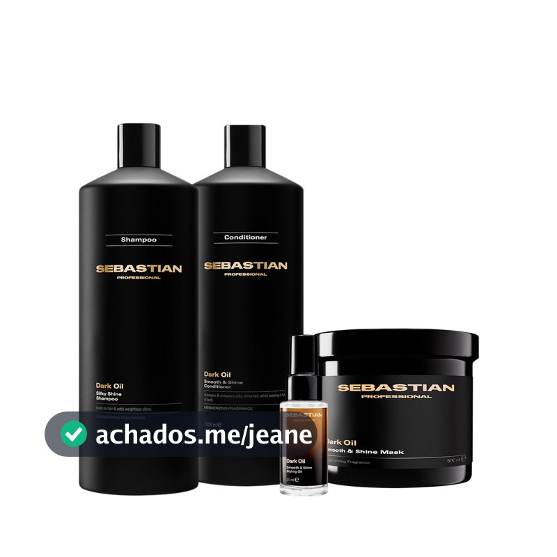 Kit Sebastian Professional Dark Oil - Shampoo Condicionador Litro Mask 500 e Óleo 100 (4 produtos)