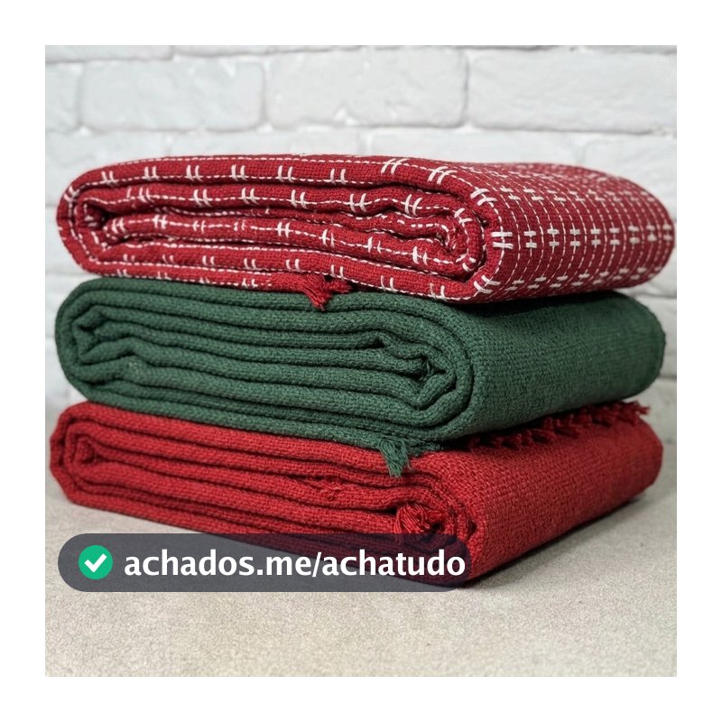 Manta para Sofá 3,00m x 1,80m Cores de Natal Verde e Vermelha Proteção e Decoração