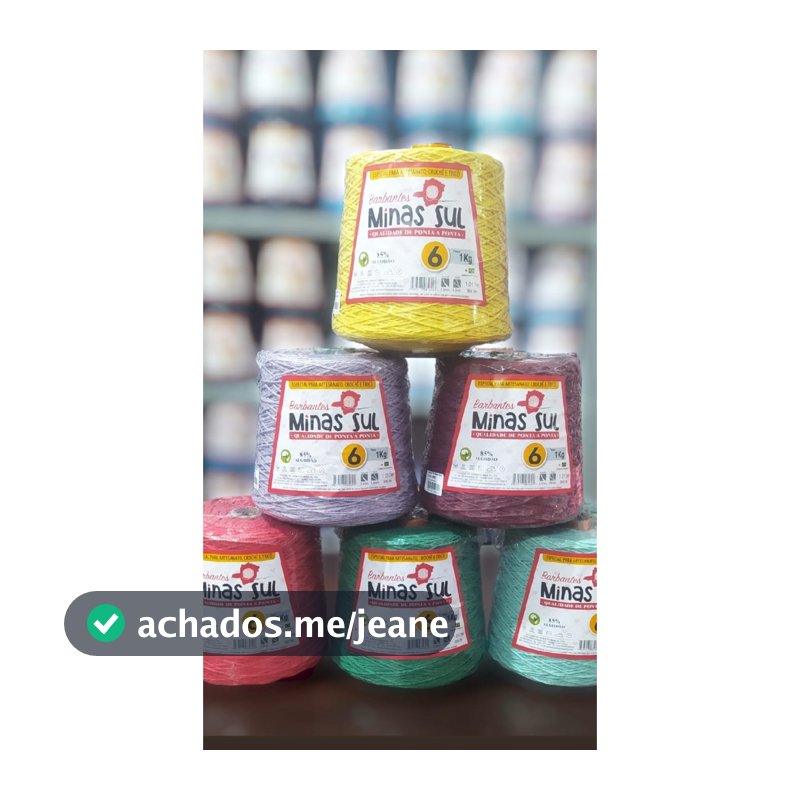 Barbantes Minas Sul Kit 6 Unidades 1kg (6kg) N° 6 - Especial para Crochê, Tricô, Artesanato
