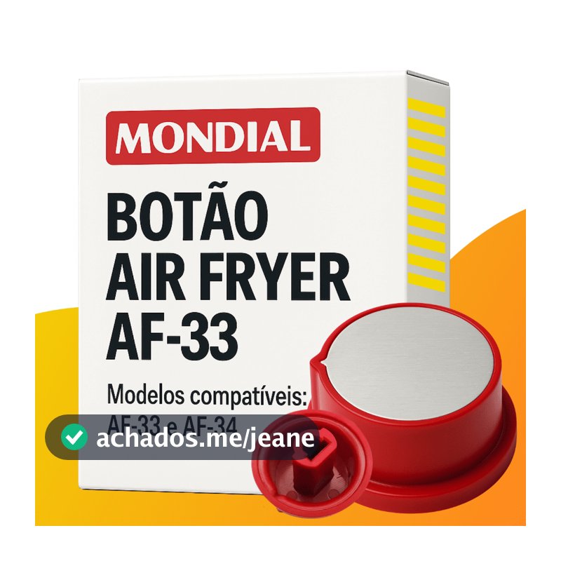 Botão Air Fryer Mondial Timer Modelo AF33 AF34  3,2Litros Vermelho Original