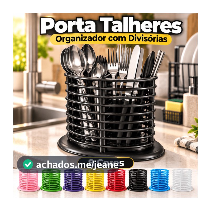 Porta Talheres Organizador Gaveta Separador Facas Garfos Colheres Utensílios Cozinha Bancada Plástico PP Resistente
