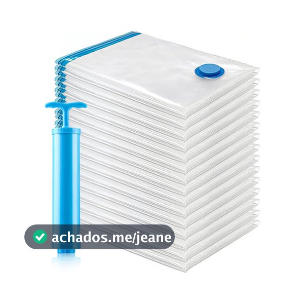Kit 10 Saco A Vácuo + Bomba Organização Para Roupas Viagem 50 x 60cm