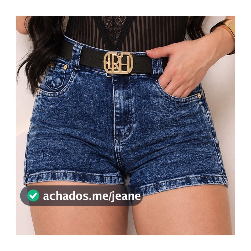 Short Jeans Feminino com Cinto e Bolso EMPINA BUMBUM