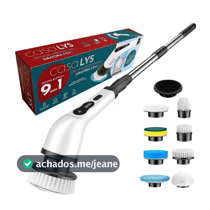 Esfregão Portátil 9 em 1 Recarregável Mop 360º Sem Fio Limpeza Pesada Multiuso CASA LYS