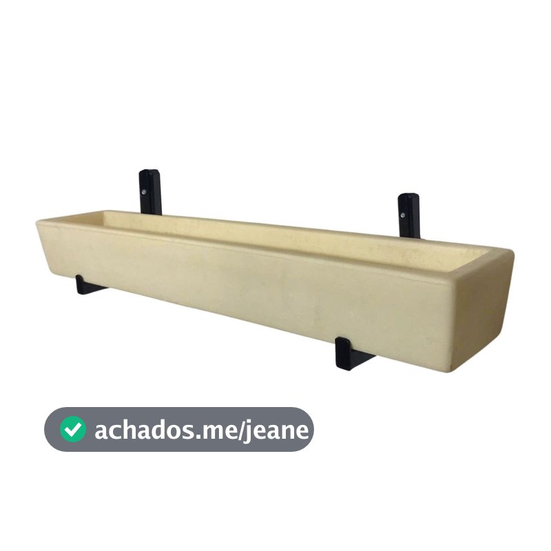 Jardineira Floreira 80cm De Polietileno Com Suporte De Ferro Para Parede