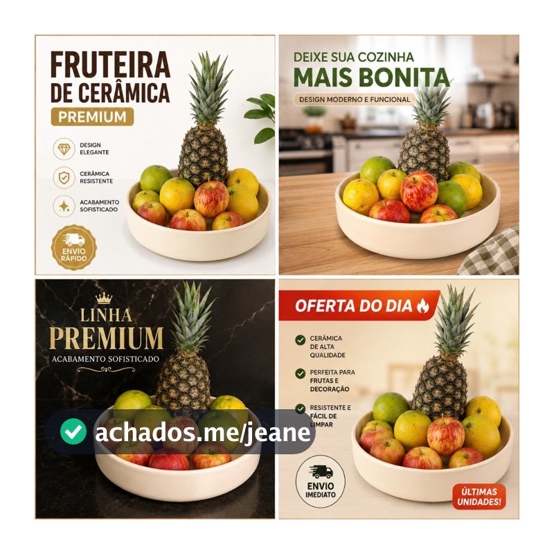 Tigela Fruteira Saladeira Ceramica Scalla 28cm Bege Segunda Linha