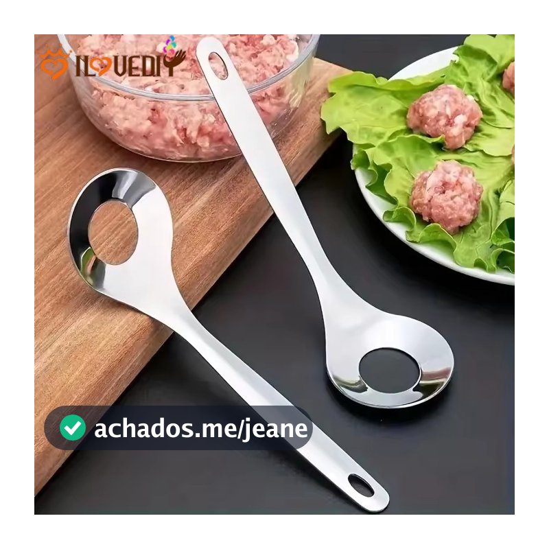 Ferramenta Para Fazer Almôndegas De Cozinha Cozinhar Em Casa E Cozinhas Profissionais | Colher De Aço Inoxidável Com Des