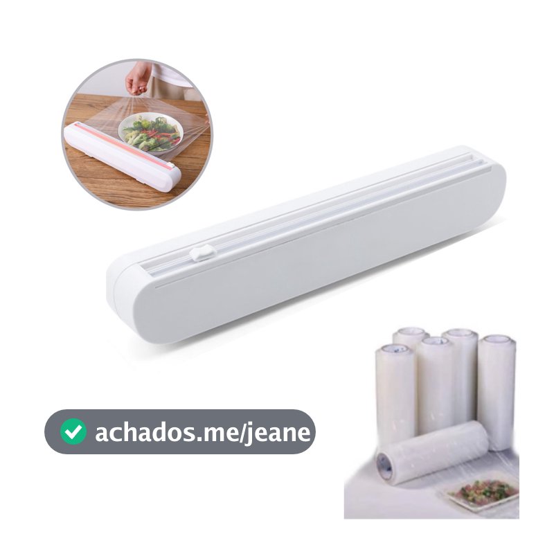 Suporte Papel Filme Plástico Pvc Parede Cortador com Cortador Porta Papel Para Embalar Alimentos