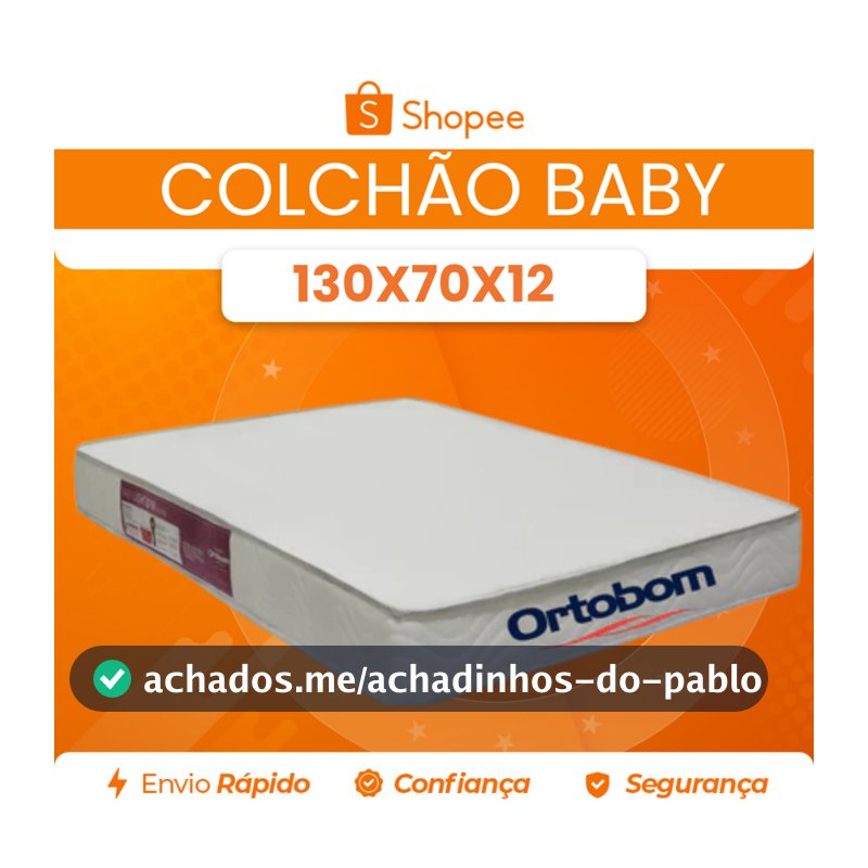 Colchão Berço Baby Antialérgico D18 Impermeável Ortobom - Envio Full