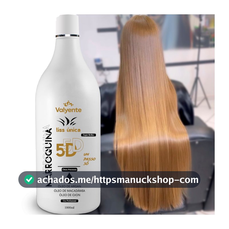 Marroquina Liss única Valyente:  Profissional 1000ml | Liso Absurdo Alisa 100% Óleo De Argan