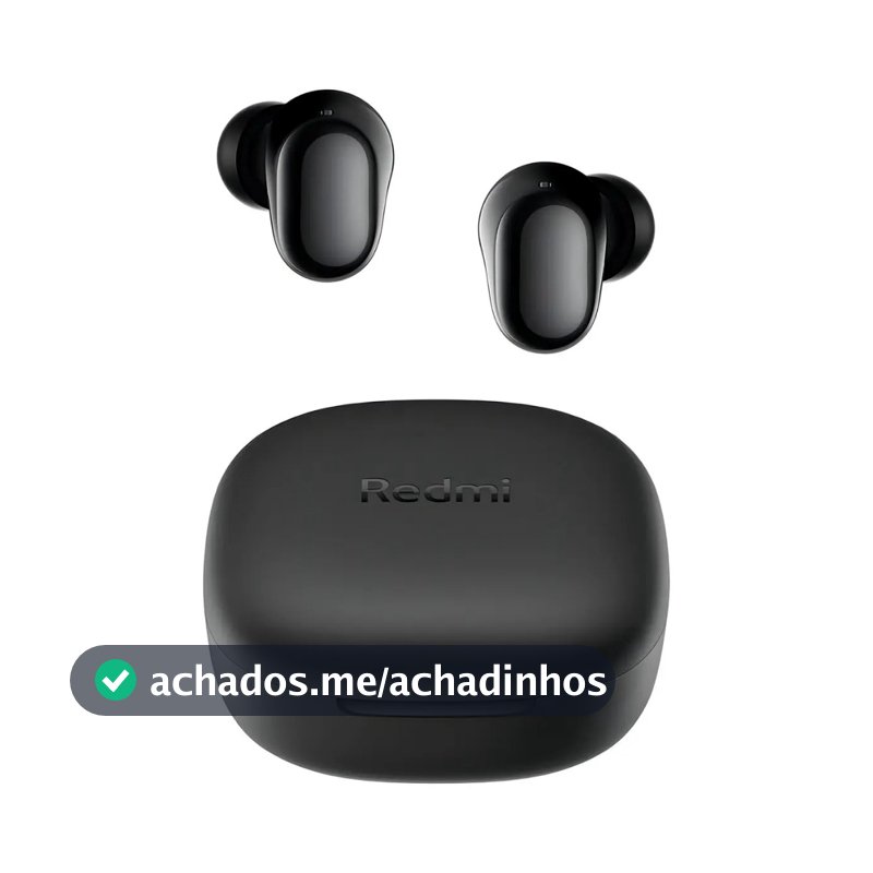 Fone de Ouvido Bluetooth Xiaomi Redmi Buds 6 Play Preto - Conexão Bluetooth 5.4, Som Estéreo, IPX4