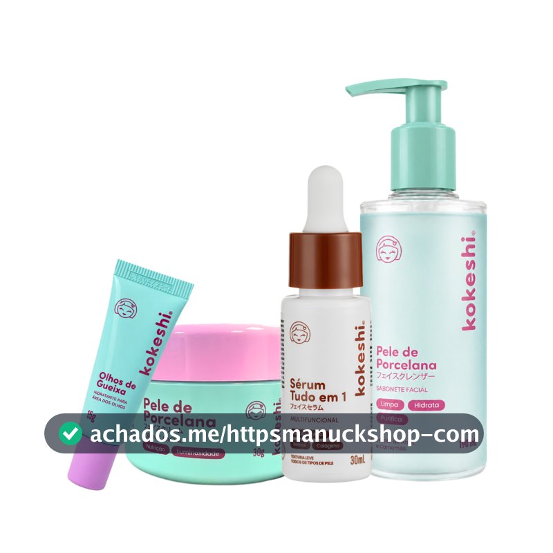 Kit Rotina Skin Care Sérum Tudo em 1 Multifunção Sabonete e creme hidratante facial