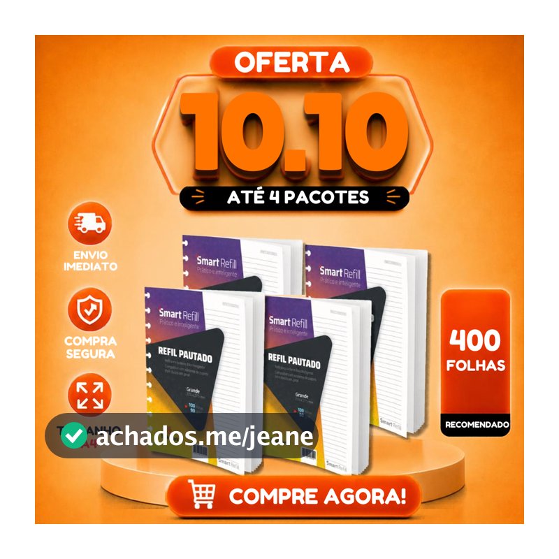 Caderno inteligente Kit com 100/200/300/400 folhas Refil tamanho A4 Grande 11 Discos Pautado