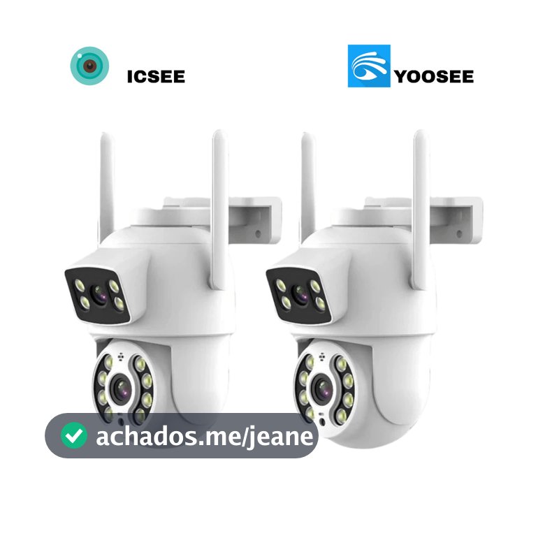 Câmera De Segurança Lente Dupla IP66 Wi-Fi 360° Sensor Movimento Visão Noturna ICSEE/YOOSEE