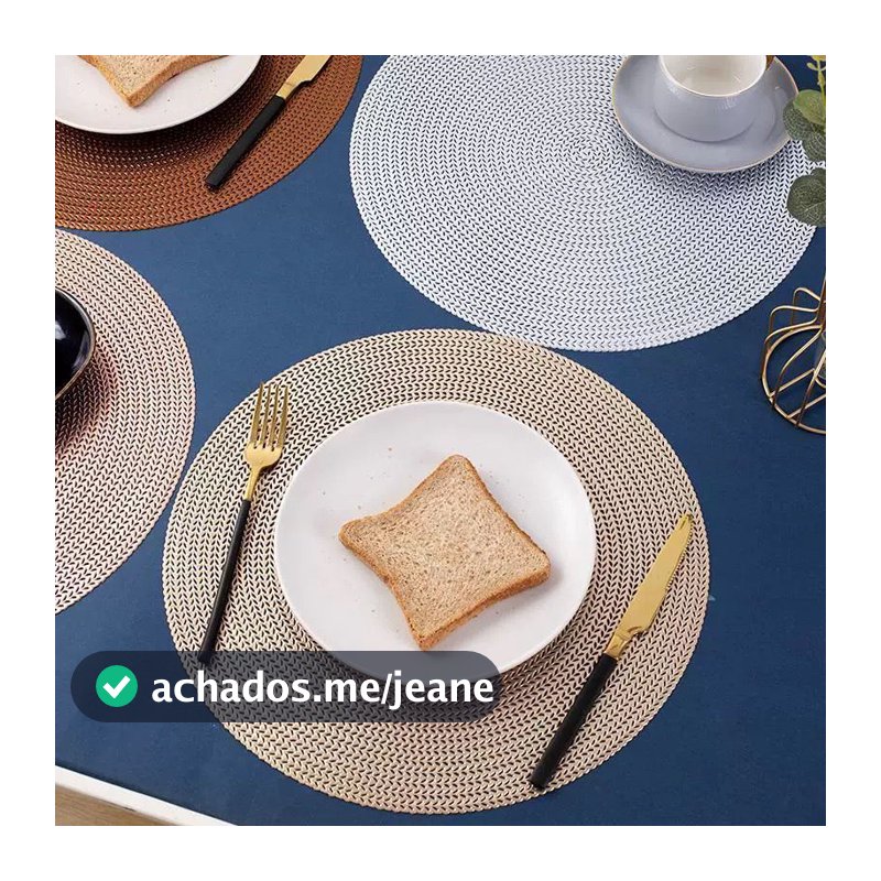 Jogo Americano Kit 4 ou 6 unidades Sousplast Redondo para Mesa de Jantar Mesa Posta Cozinha 38cm