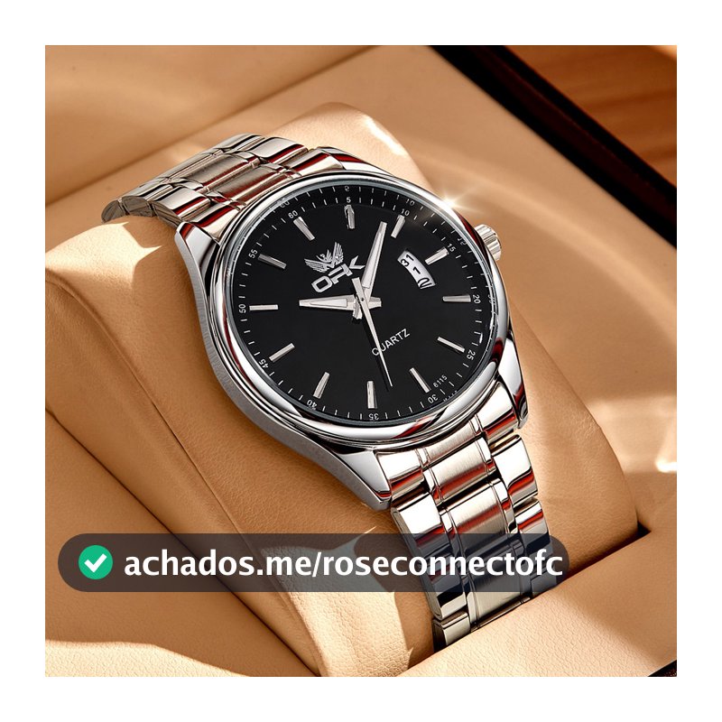 OPK 6010 Relogio Masculino Luxo Prova Da água Original Preto Esportivo De Aço Cronógrafo Quartzo