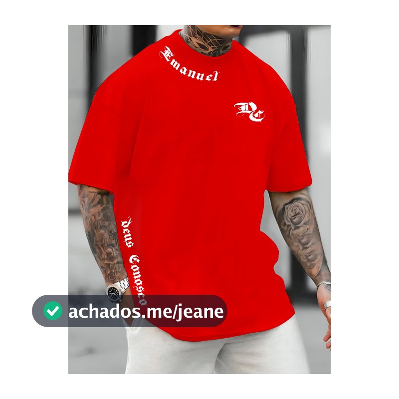 Camiseta Streetwear Unissex Emanuel Deus Conosco 100% Algodão Letra Estampada Frontal Lançamento
