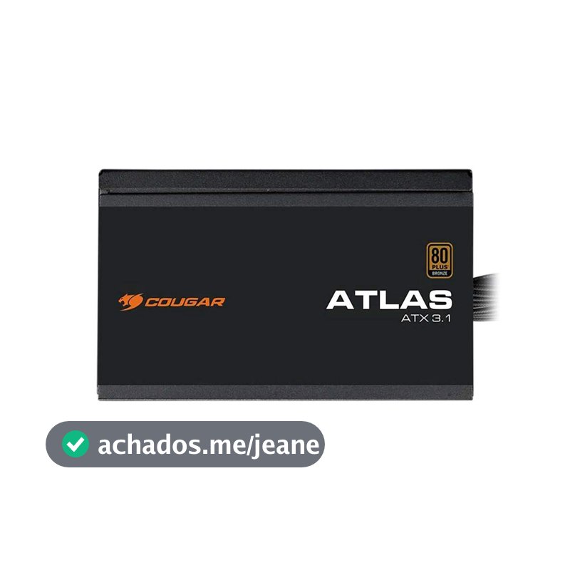 Fonte Cougar Atlas, 650W, 80 Plus Bronze, ATX 3.1, PFC Ativo, Preto - 31AA065001P01