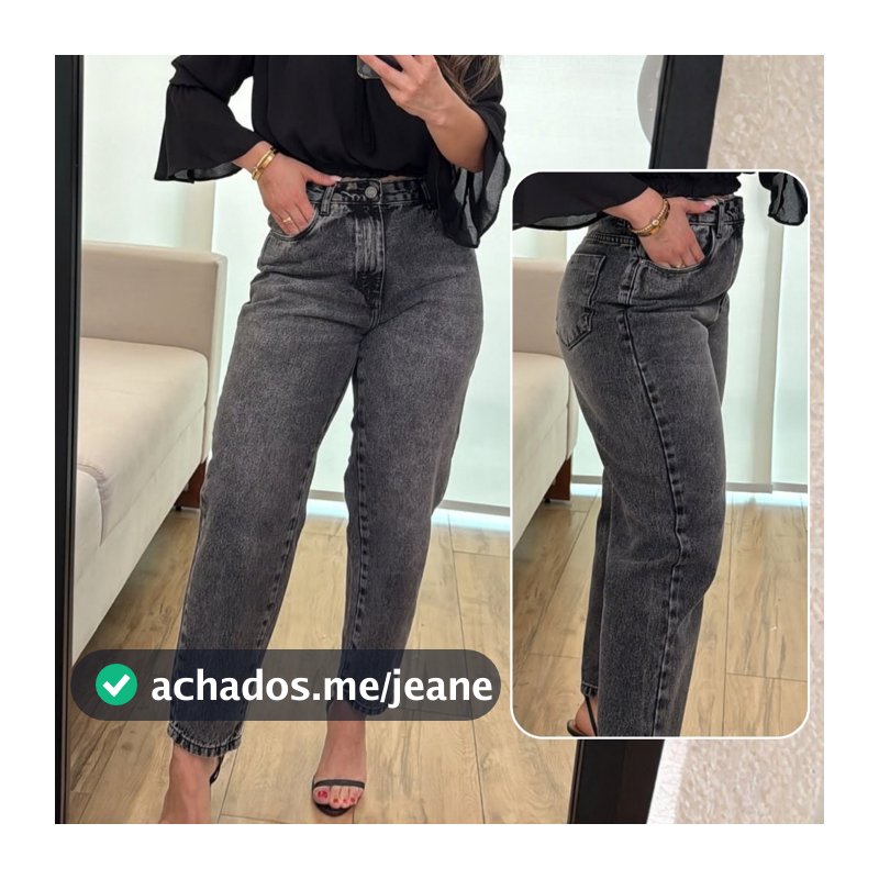 Calça MOM Jeans Feminina Cintura Alta 100% Algodão Premium