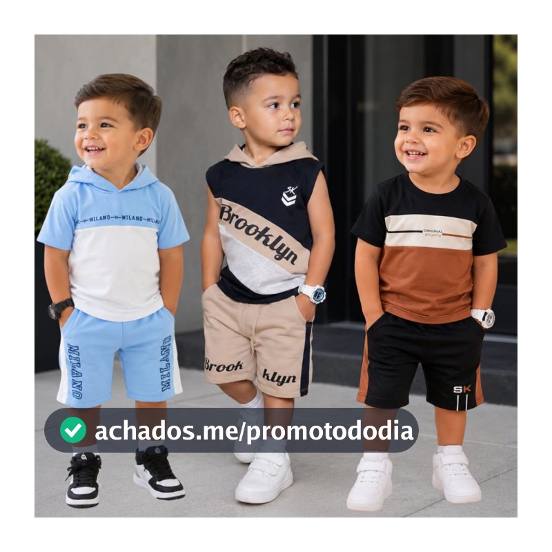 Conjunto de Bebê Infantil Menino Estiloso Blusa + Bermuda