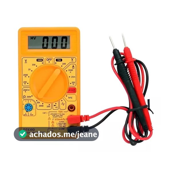 Multímetro Digital DT-830 com bateria e ponta de teste (SEM BIPE)