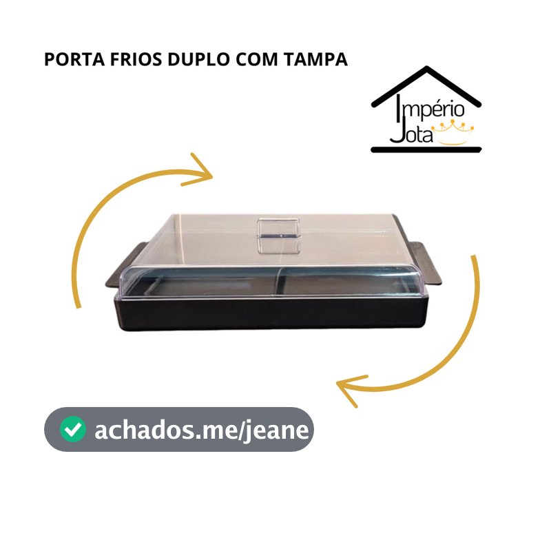 PORTA FRIOS DUPLO COM TAMPA PRETO