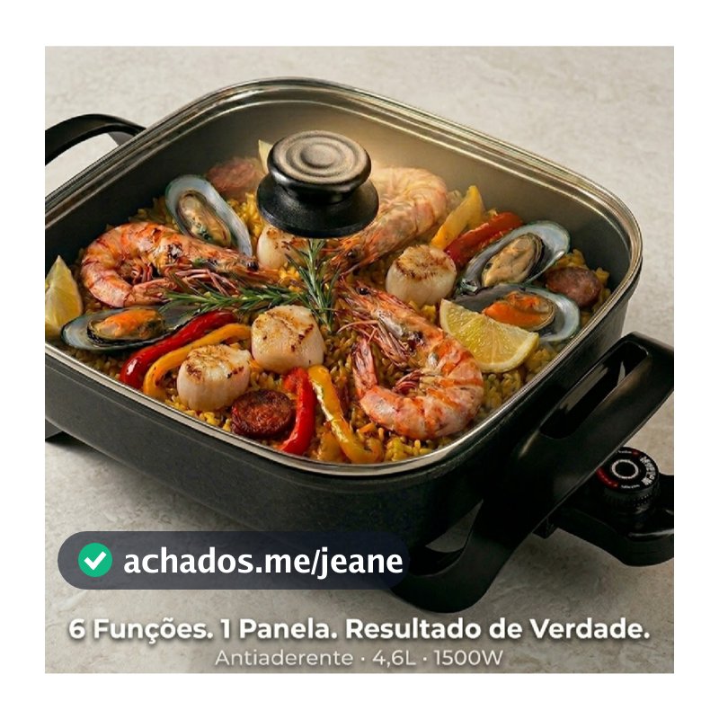 PANELA ELETRICA AGRATTO MANGIARE APEQ01I-01 PRETA QUADRADA 30CM 1500W 127V 220v
