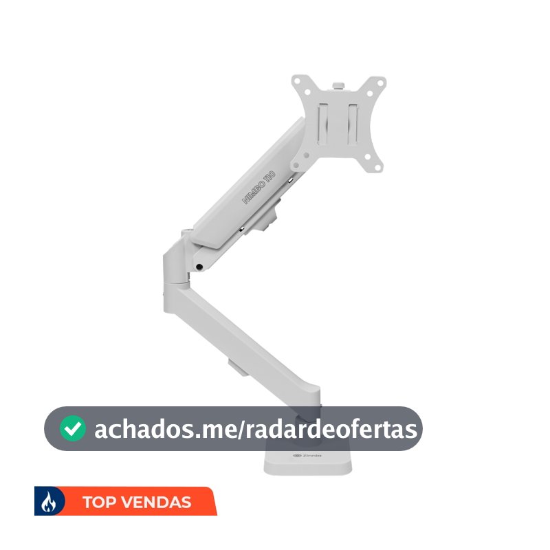 Suporte Articulado Para Monitor 13 a 32 Pistão a Gás Ajustável Zinnia Nimbo 110 Branco