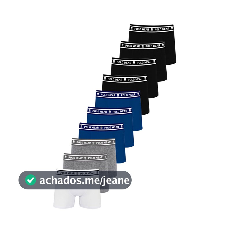 Kit 10 Cuecas Algodão Sem Costura Lateral Polo Wear