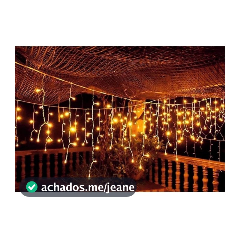 Cascata de Natal 200 Led  Fixa Pisca Pisca Natalino 8 Funções 5m (110v)
