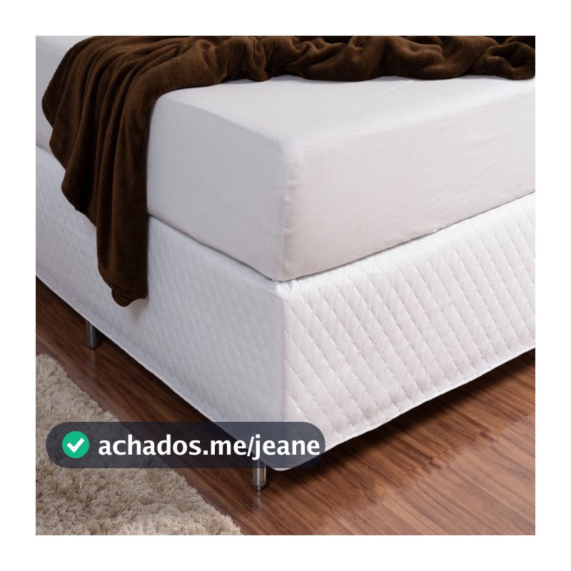 Saia Box Matelada com Elástico Queen Branco