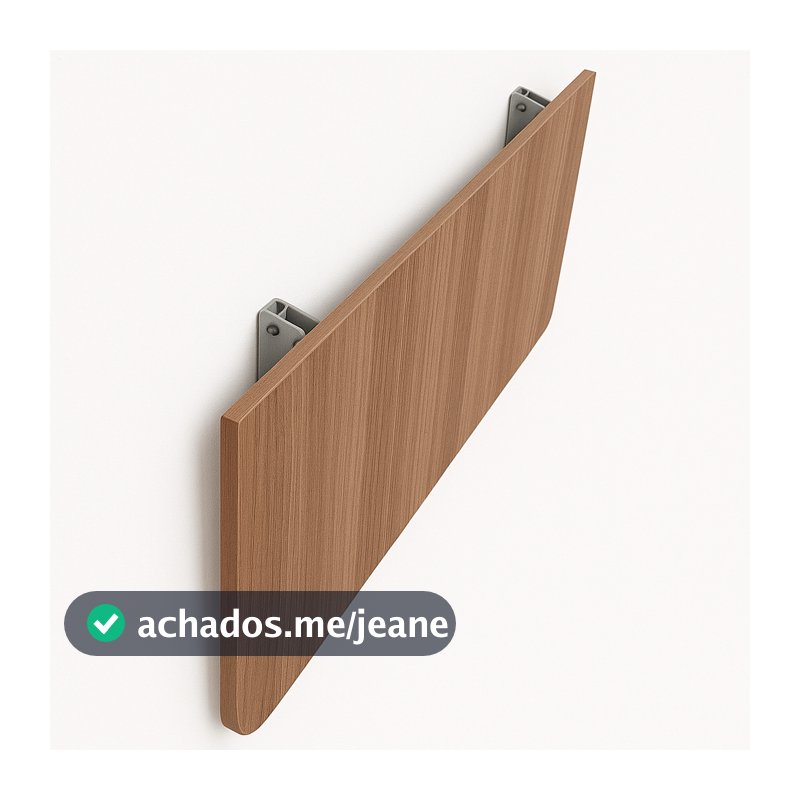 Mesa Dobravel Retratil de Parede Suspensa Borda Redonda Para Quarto Sala Banheiro Cozinha Amadeirado
