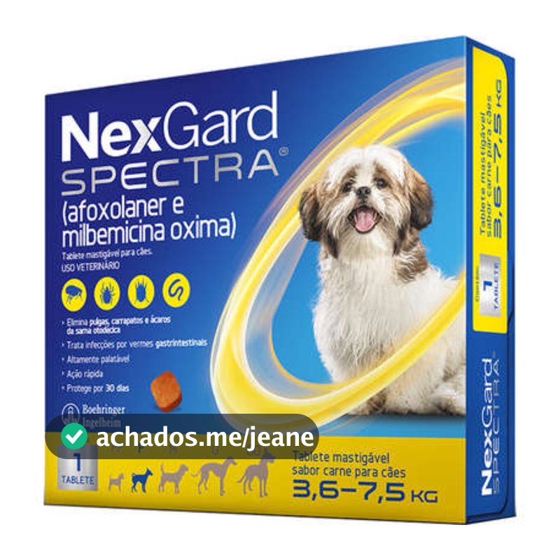 Nexgard Spectra Cães De 3,6 A 7,5kg Caixa Lacrada Original