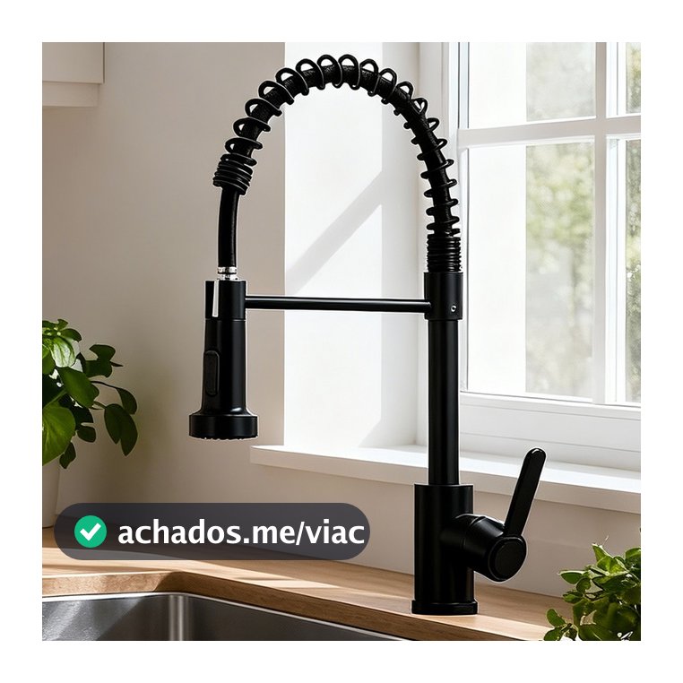 Torneira Cozinha Gourmet Mixer Chuveiro Duo Spray Preto Premium Extraíveis Torneiras