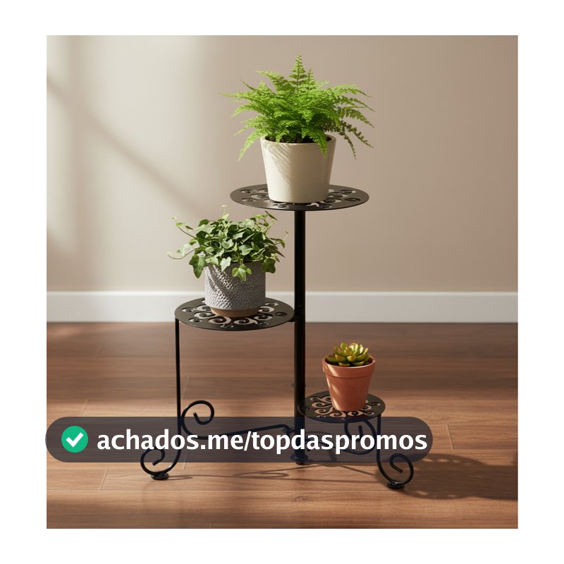 Vaso De Chão 3 Andares Suporte Articulado Para Flores Plantas Decoração