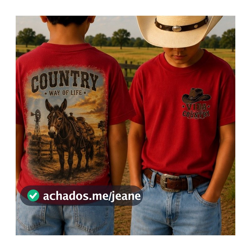 Camiseta Infantil Moda Country Tshirt Estampado Mula Blusa Rodeo Roça Western Cavalo