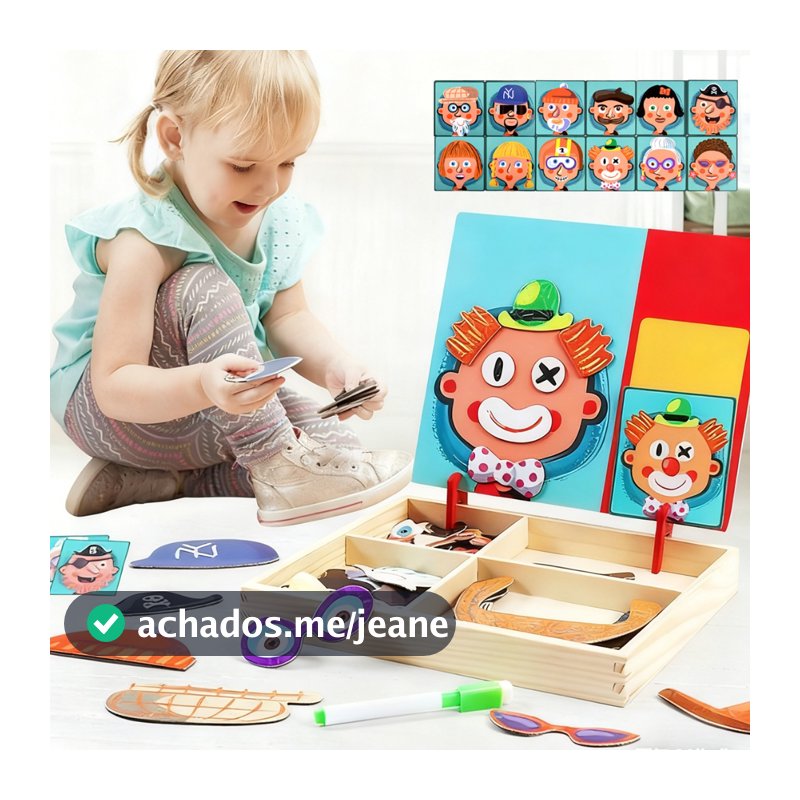 Rinquedo Lousa Magnetica 3 Em 1 Infantil Imã Educativo Madeira Pedagogico Com Canetinha