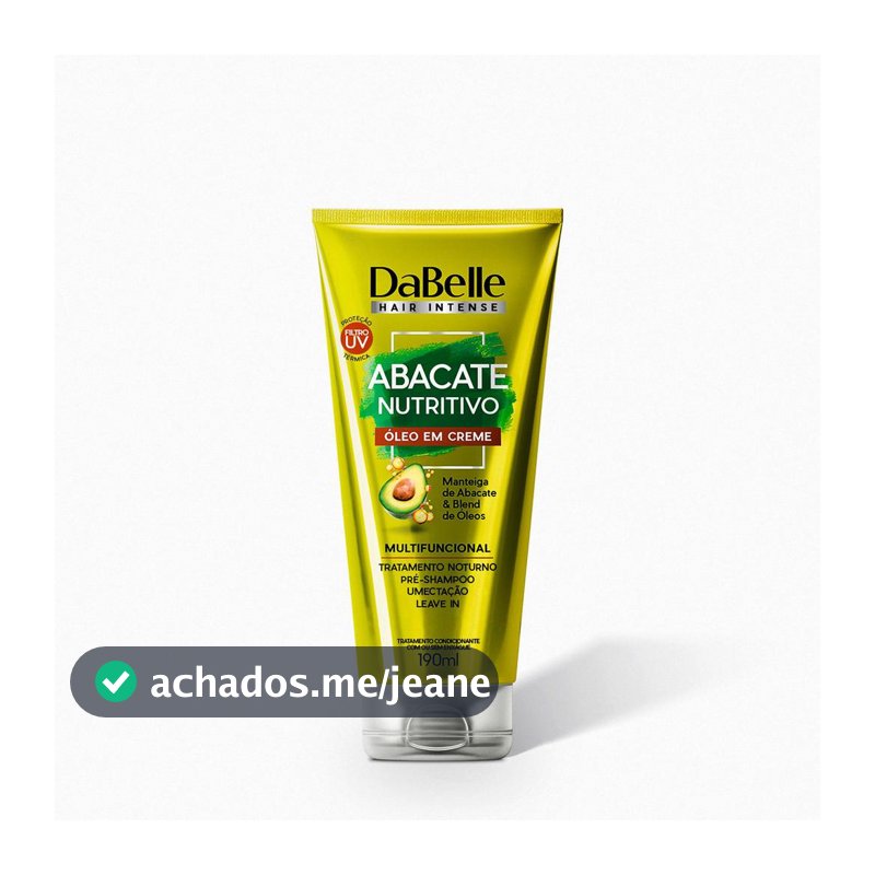 Óleo em Creme Abacate Nutritivo DaBelle Hair 190ml