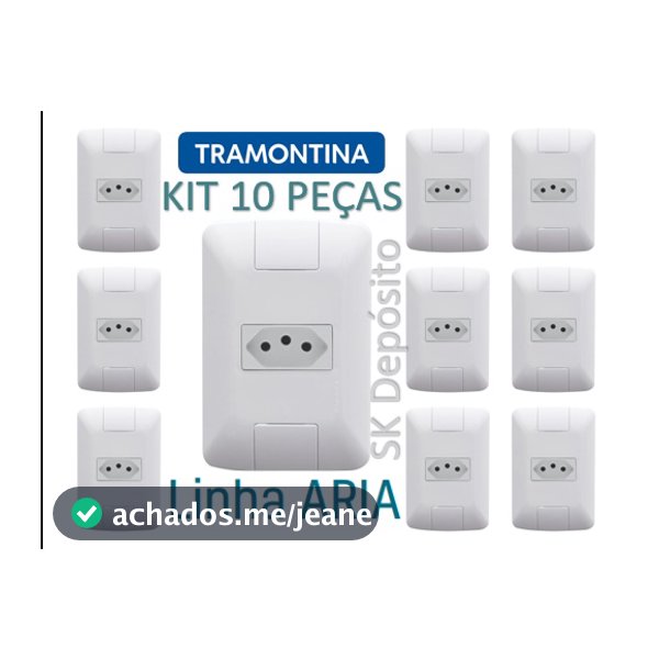 kit 10 Tomada Tramontina 10A ARIA Kit com tomadas para seu lar cozinha/casa/quarto banheiro