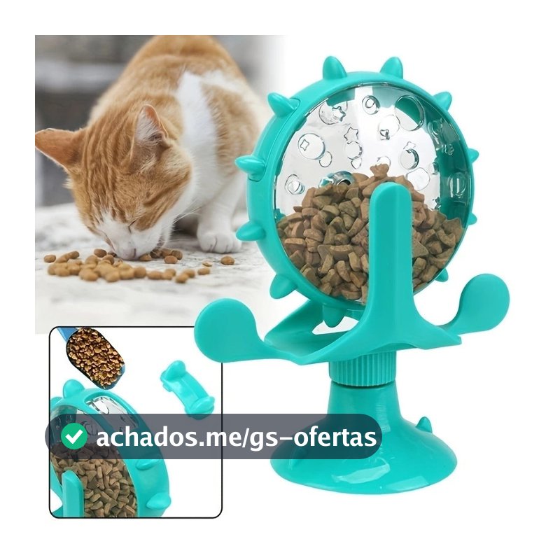 Brinquedo Para Gatos Divertido Moinho De Vento Mesa Giratória Com Ventosa Roda Gigante Porta Petisco