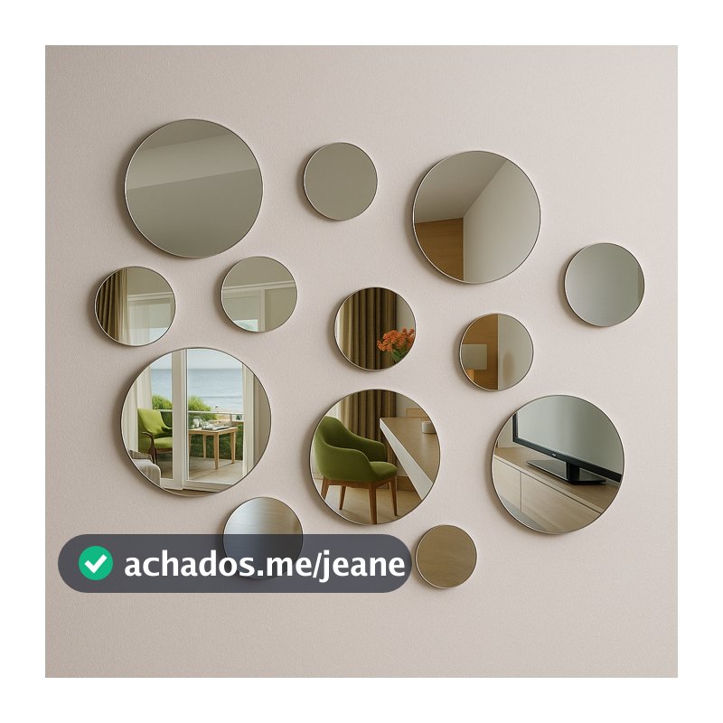 Kit 12 Peças Espelhos Decorativos Redondos Pequenos